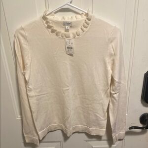 J. Crew Cream Cowl Neck Sweater with Elegant Knit